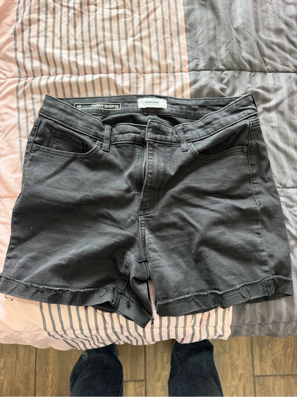 Sonoma Charcoal Black Denim Cutoff Shorts - Women's